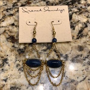 French Laundry blue and gold earrings